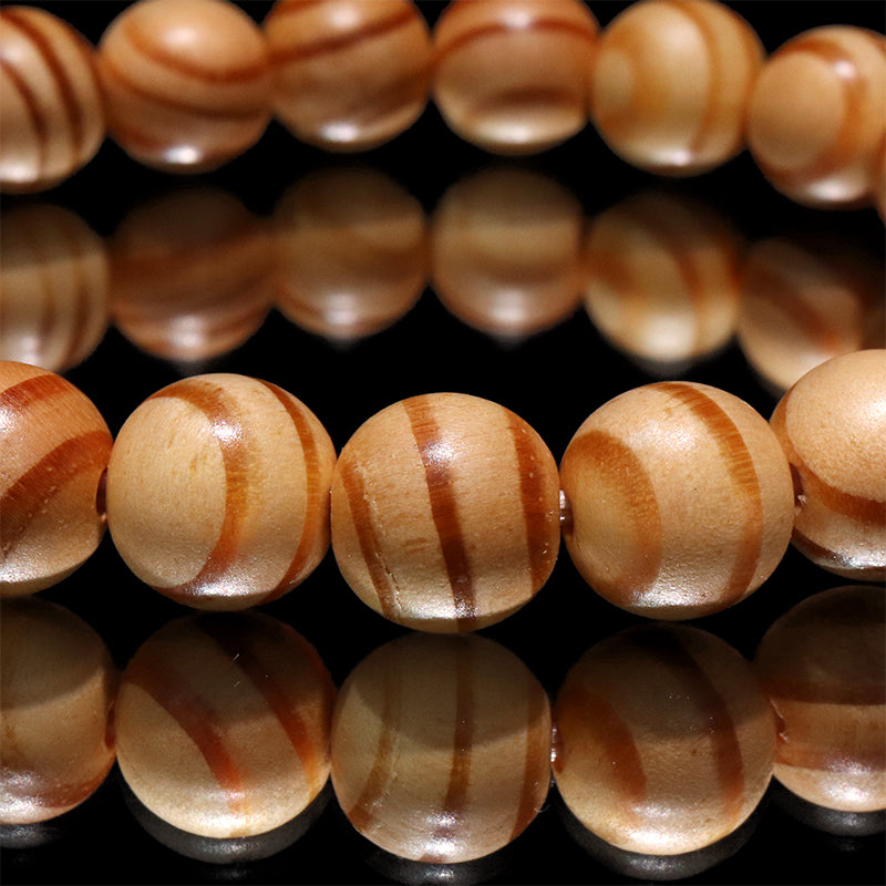 【パワーズウッド】ブレス　松の間滑松(まつのまなめらまつ)＜山口県産＞　丸  [co-g2163]