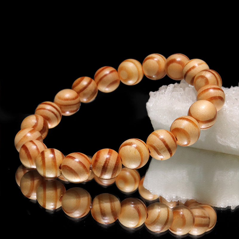 【パワーズウッド】ブレス　松の間滑松(まつのまなめらまつ)＜山口県産＞　丸  [co-g2163]