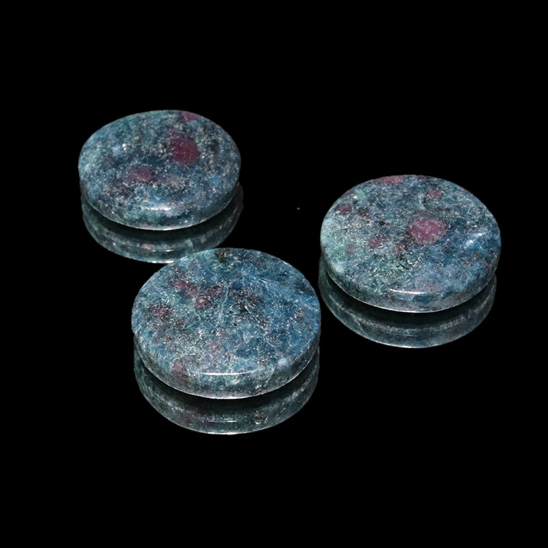 ルース　ルビーインカイヤナイト　丸型　約17～20mm　ケース入り　ランダム発送  [co-g2190]