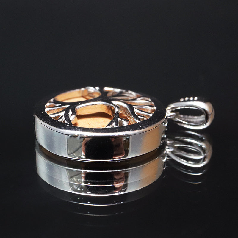 【対象商品10点以上ご購入で30％OFF/決済時に自動割引】【パワーズウッド】ペンダントトップ　伊勢神宮御山杉大貴珠　ツリーオブライフ　丸型　約17mm　Silver925  [co-g1405]