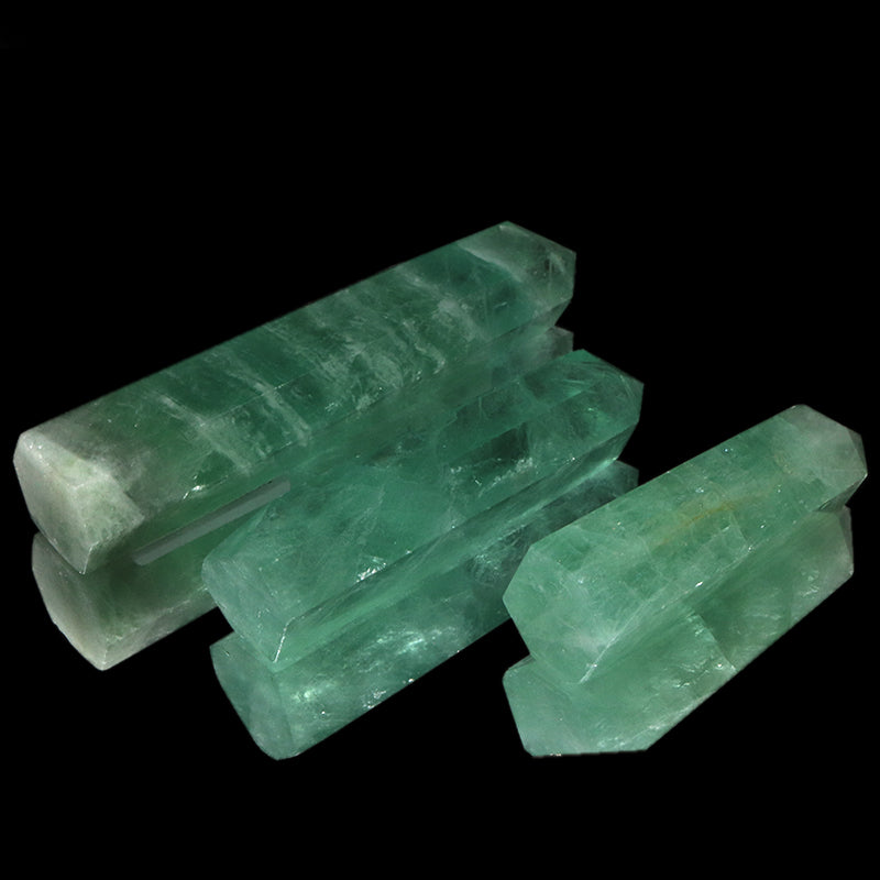 置物　六角柱　グリーンフローライト　中国産  [co-g2181]