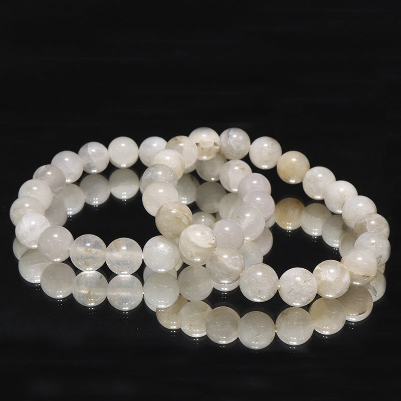 【日本銘石】ブレス　おのころ水晶＜庫県/淡路島産＞　AAAランク　白 　約10mm　桐箱付き  [co-g2194]