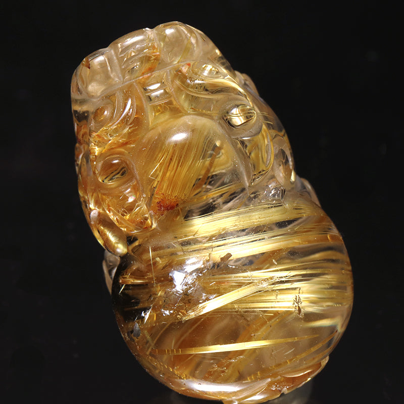 彫り物　タイチンルチル＜ブラジル産＞　ヒキュウ　約19.4～26.3×約31.3～38×約15.3～19mm [co-g3285]