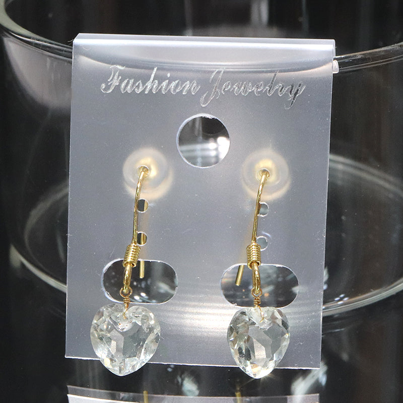 ピアス　グリーンアメジスト　ハートカット型　フック型　ステンレス製  [co-g2225]