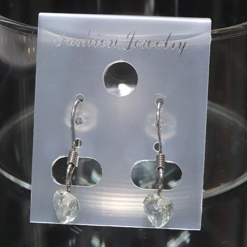 ピアス　グリーンアメジスト　ハートカット型　フック型　ステンレス製  [co-g2225]