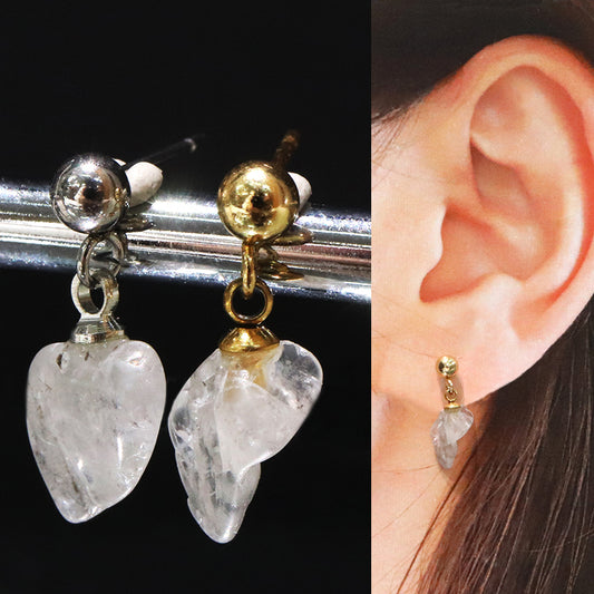 【対象商品10点以上ご購入で30％OFF/決済時に自動割引】ピアス　フェナカイト＜ロシア産＞　突き刺しカン付き　ステンレス製 [co-g2227]