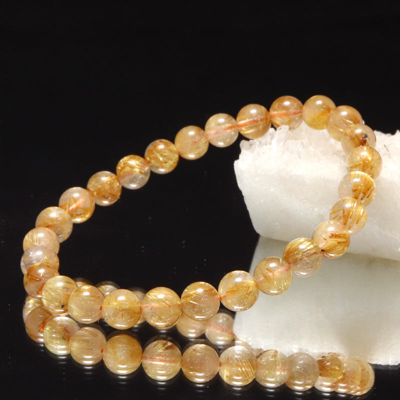 ブレス　ルチルクォーツ＜ブラジル産＞　丸約7mm [co-g2239]