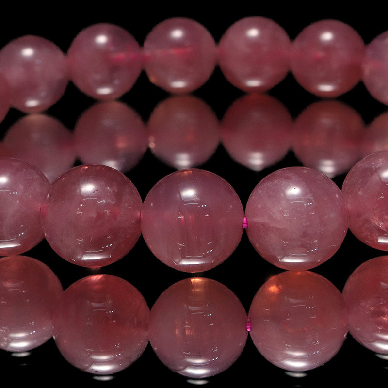 Bracelet Star Deep Rose Quartz <Madagascar> Round [co-g0160]