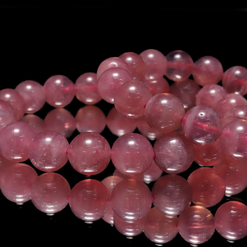 Bracelet Star Deep Rose Quartz <Madagascar> Round [co-g0160]