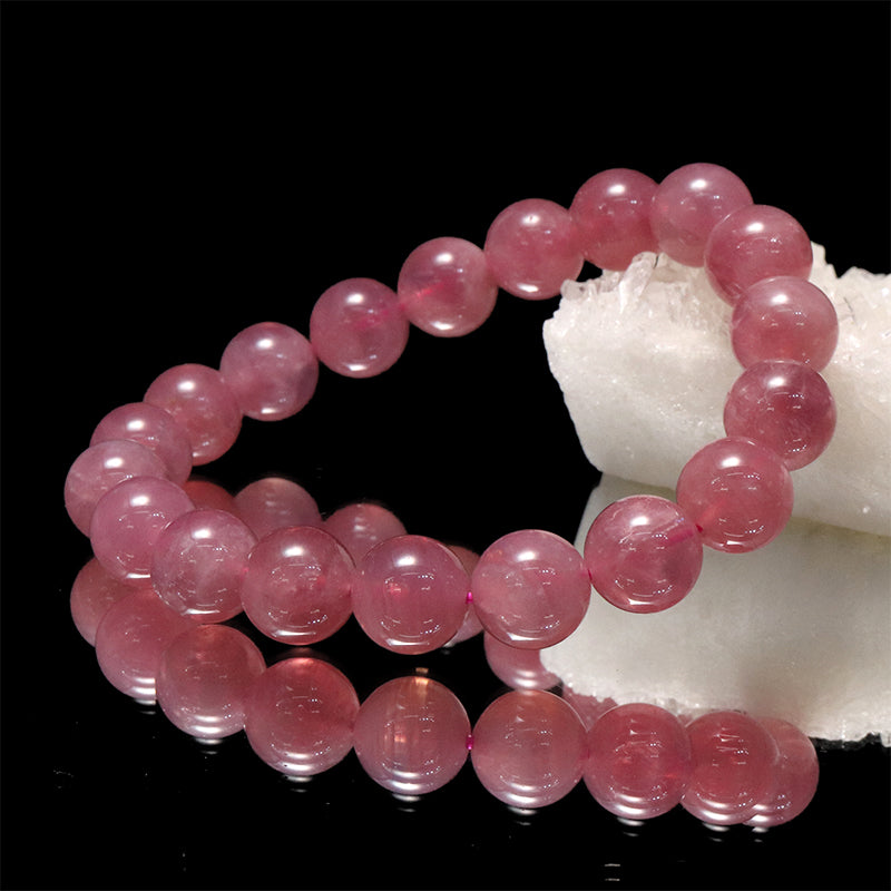 Bracelet Star Deep Rose Quartz <Madagascar> Round [co-g0160]