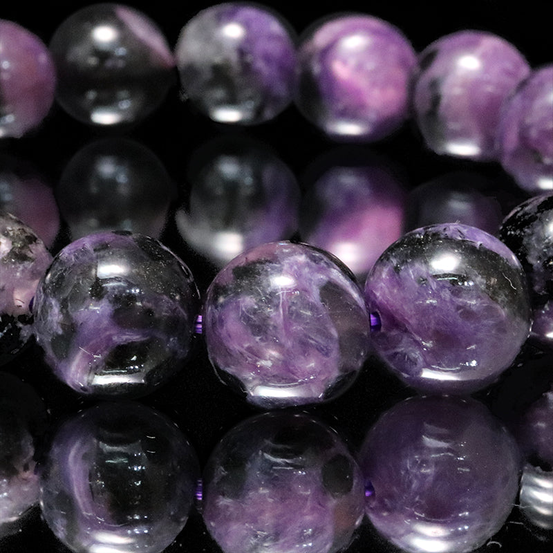 ブレス　ブラックチャロアイト＜ロシア産＞　丸  [co-g2267]