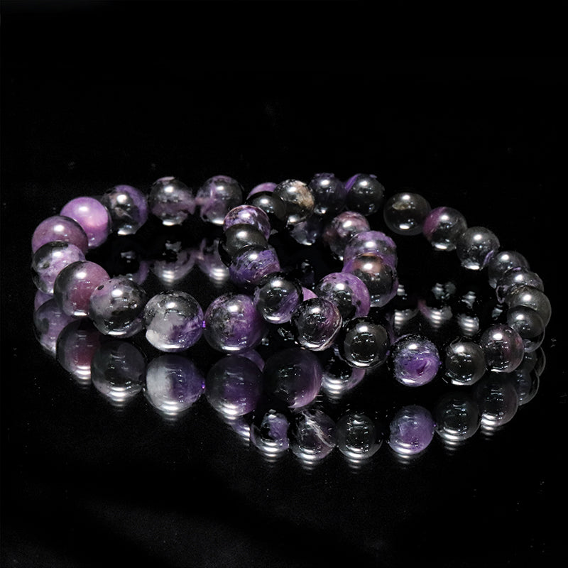 ブレス　ブラックチャロアイト＜ロシア産＞　丸  [co-g2267]