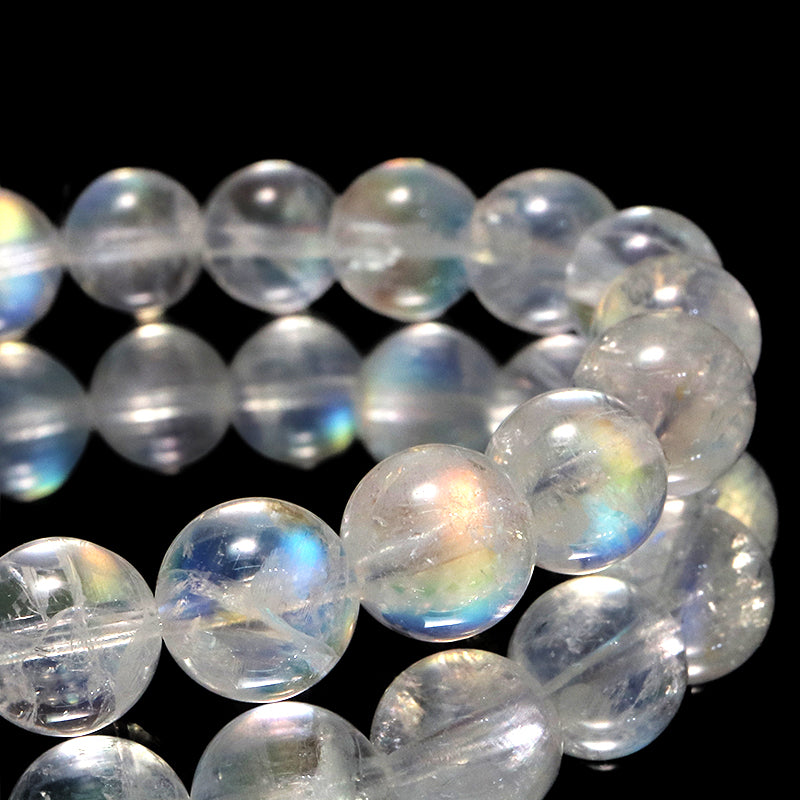 ブレス　レインボームーンストーン＜マダガスカル産＞　丸 [co-g2269]