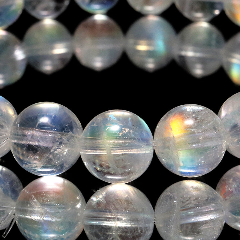ブレス　レインボームーンストーン＜マダガスカル産＞　丸 [co-g2269]