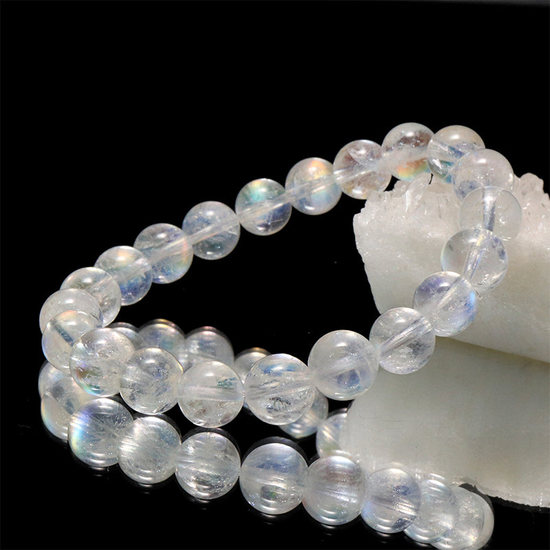 ブレス　レインボームーンストーン＜マダガスカル産＞　丸 [co-g2269]