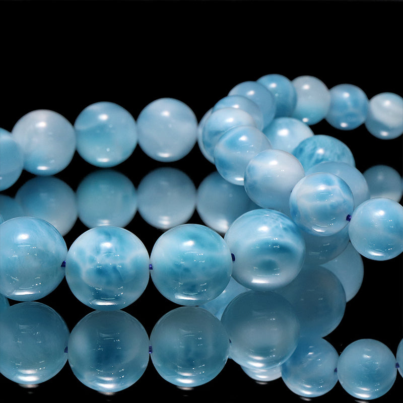 ブレス　ラリマー＜ドミニカ産＞　丸  [co-g2266]