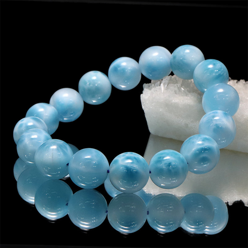 ブレス　ラリマー＜ドミニカ産＞　丸  [co-g2266]