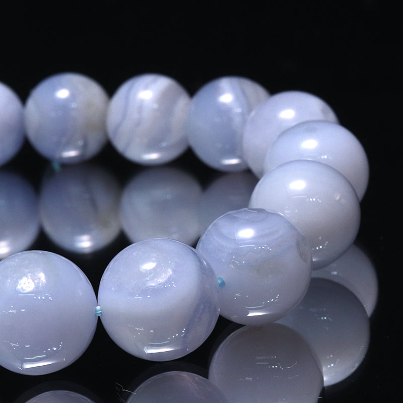 ブレス　ブルーレースアゲート＜南アフリカ産＞　丸  [co-g2259]