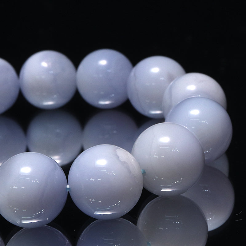 ブレス　ブルーレースアゲート＜南アフリカ産＞　丸  [co-g2259]