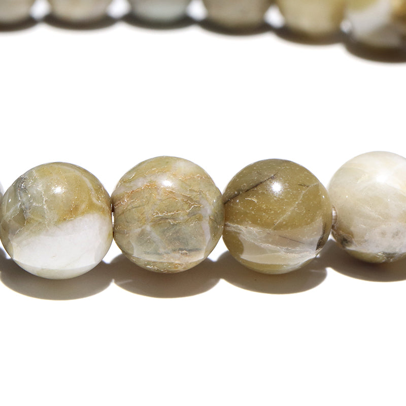 [Japanese Famous Stone] Bracelet Yamato Yoshino Stone <Nara Prefecture> Green Round [br-g8129]