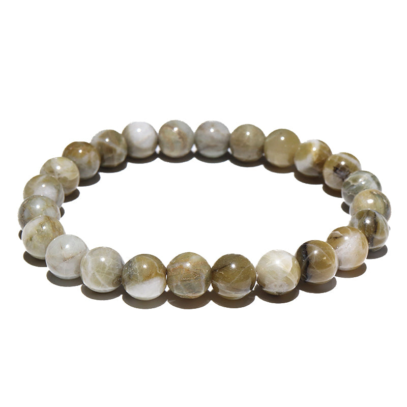 [Japanese Famous Stone] Bracelet Yamato Yoshino Stone <Nara Prefecture> Green Round [br-g8129]