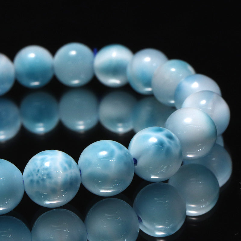 ブレス　ラリマー＜ドミニカ産＞　丸  [co-g2254]