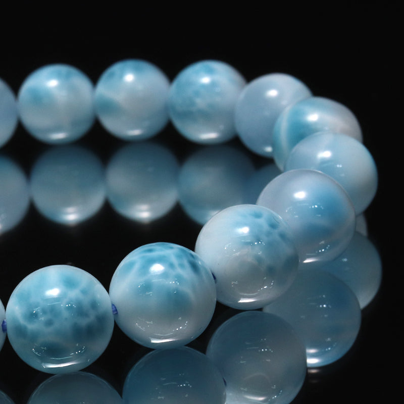 ブレス　ラリマー＜ドミニカ産＞　丸  [co-g2254]