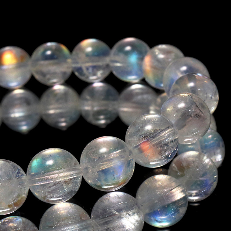 ブレス　レインボームーンストーン＜マダガスカル産＞　丸 [co-g2269]