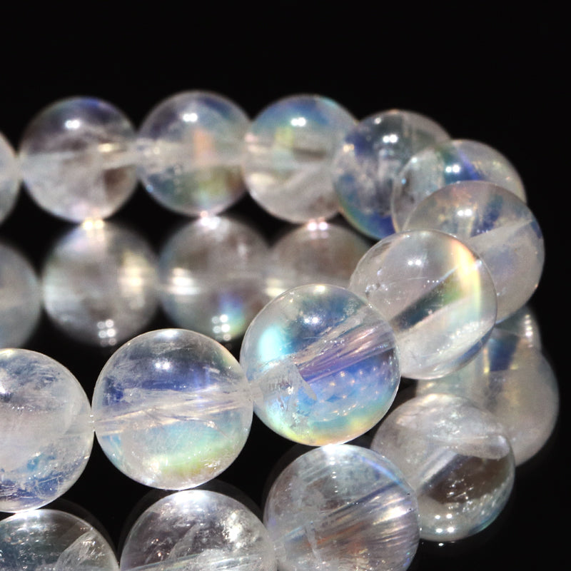 ブレス　レインボームーンストーン＜マダガスカル産＞　丸 [co-g2269]