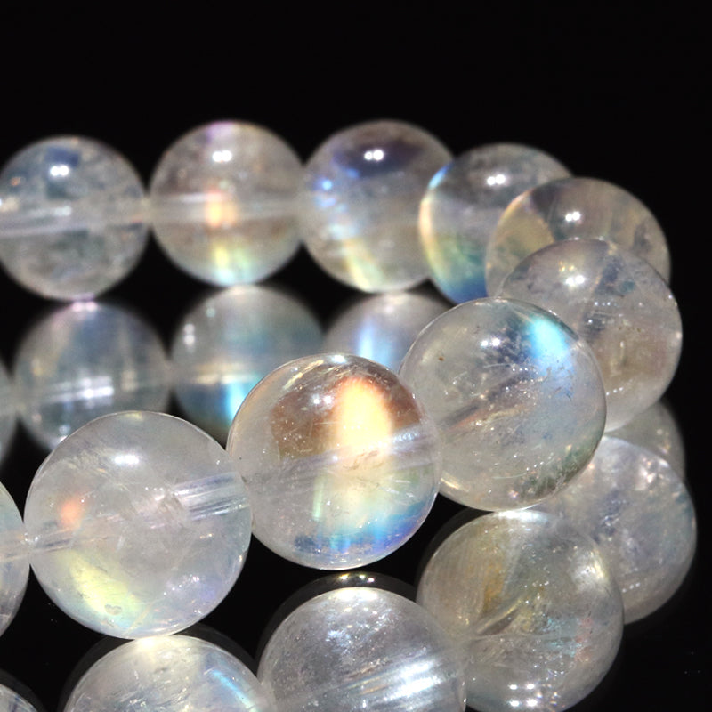 ブレス　レインボームーンストーン＜マダガスカル産＞　丸 [co-g2269]