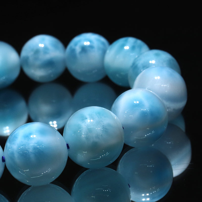 ブレス　ラリマー＜ドミニカ産＞　丸  [co-g2266]