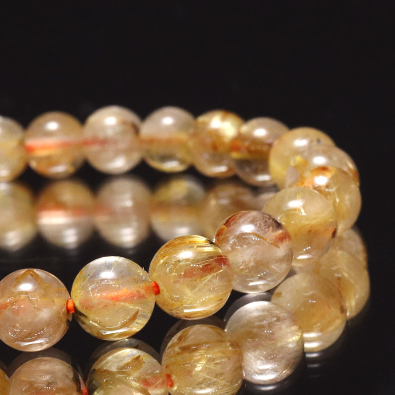 ブレス　ルチルクォーツ＜ブラジル産＞　丸 [co-g2277]