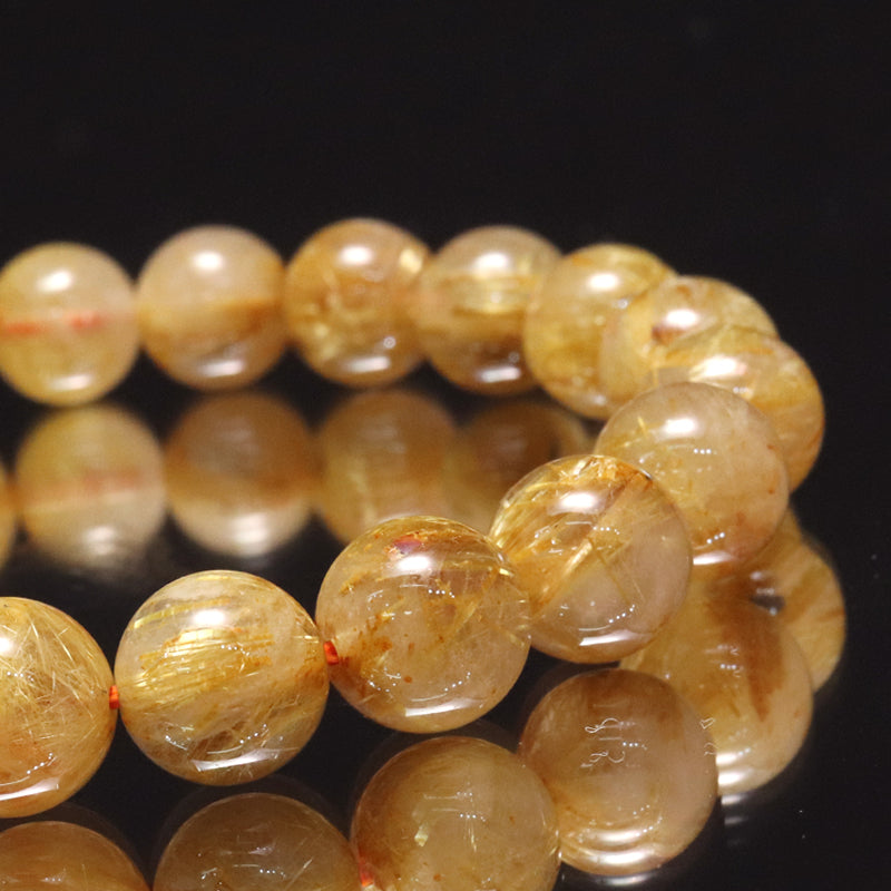 ブレス　ルチルクォーツ＜ブラジル産＞　丸 [co-g2277]