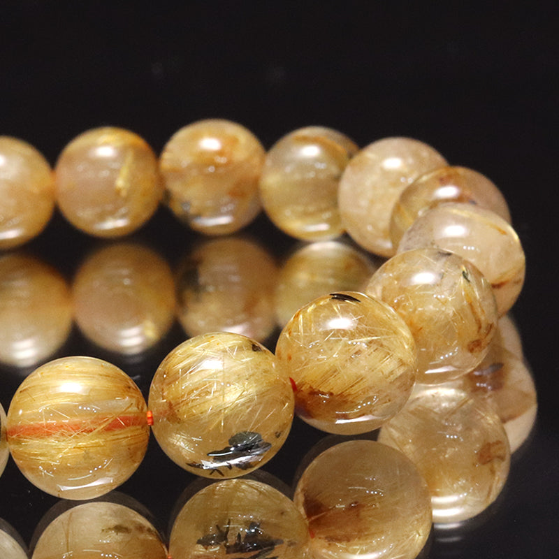 ブレス　ルチルクォーツ＜ブラジル産＞　丸 [co-g2277]