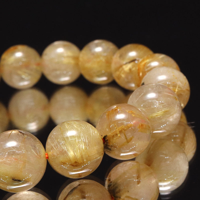 ブレス　ルチルクォーツ＜ブラジル産＞　丸 [co-g2277]