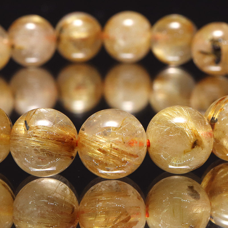 ブレス　ルチルクォーツ＜ブラジル産＞　丸 [co-g2277]