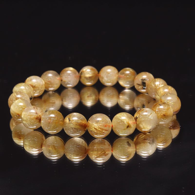 ブレス　ルチルクォーツ＜ブラジル産＞　丸 [co-g2277]