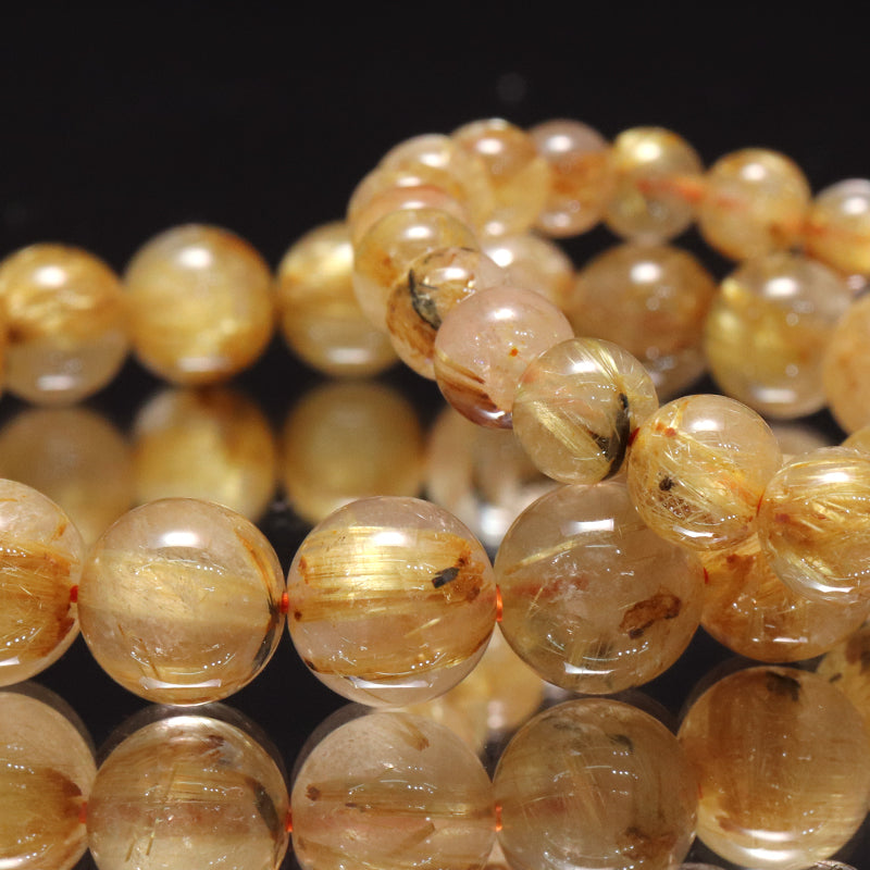 ブレス　ルチルクォーツ＜ブラジル産＞　丸 [co-g2277]