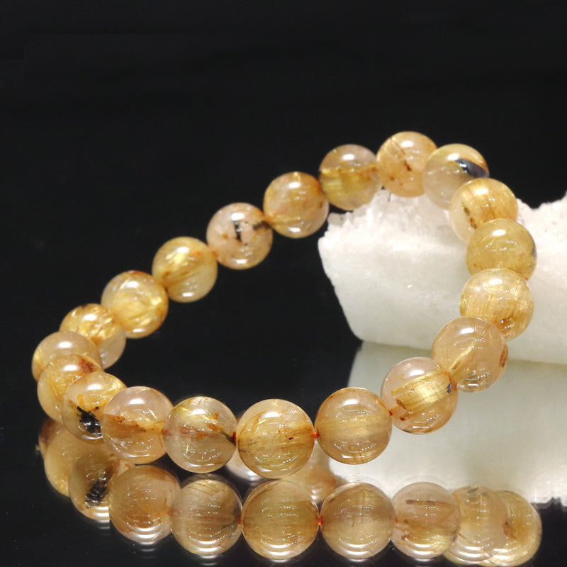 ブレス　ルチルクォーツ＜ブラジル産＞　丸 [co-g2277]