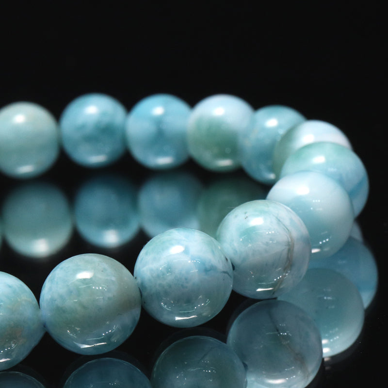 ブレス　ラリマー＜ドミニカ産＞　丸  [co-g2275]