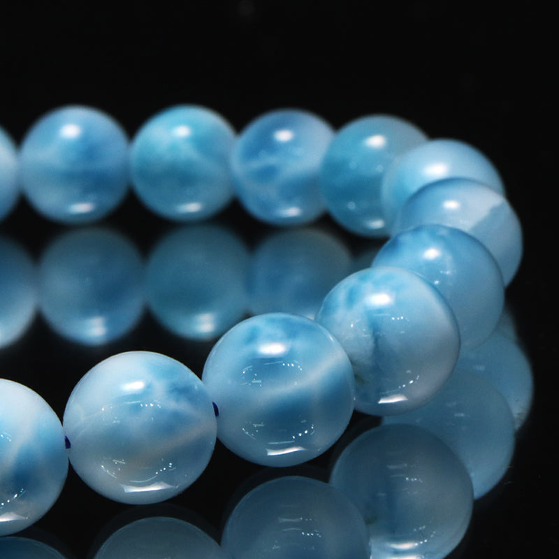 ブレス　ラリマー＜ドミニカ産＞　丸  [co-g2266]