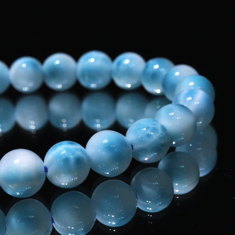 ブレス　ラリマー＜ドミニカ産＞　丸  [co-g2266]