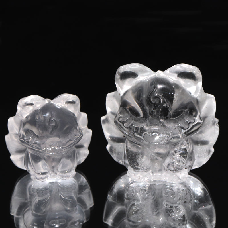 【一点物】彫り物　水晶　九尾の狐　全2サイズ [co-g2287]