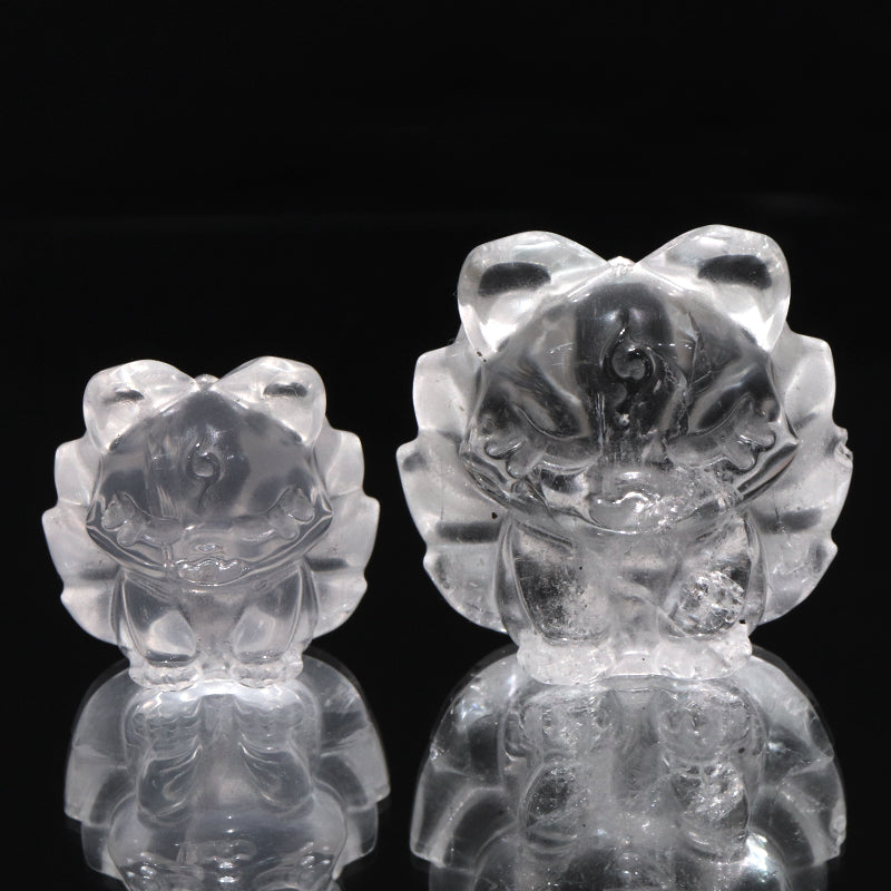 【一点物】彫り物　水晶　九尾の狐　全2サイズ [co-g2287]