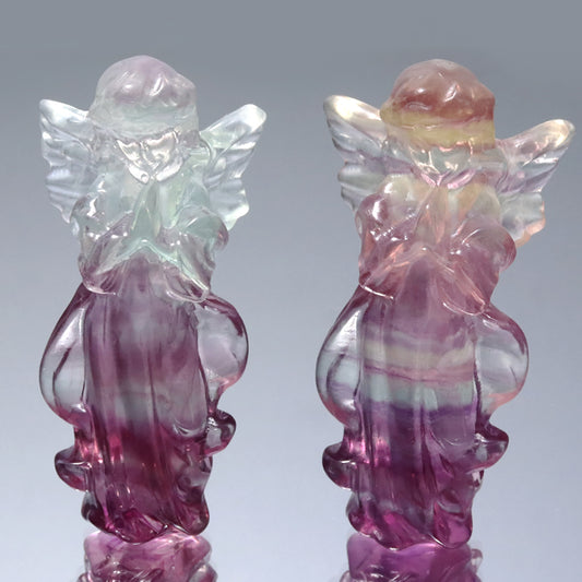 置物　フローライト　天使　約6cm  [co-g2788]