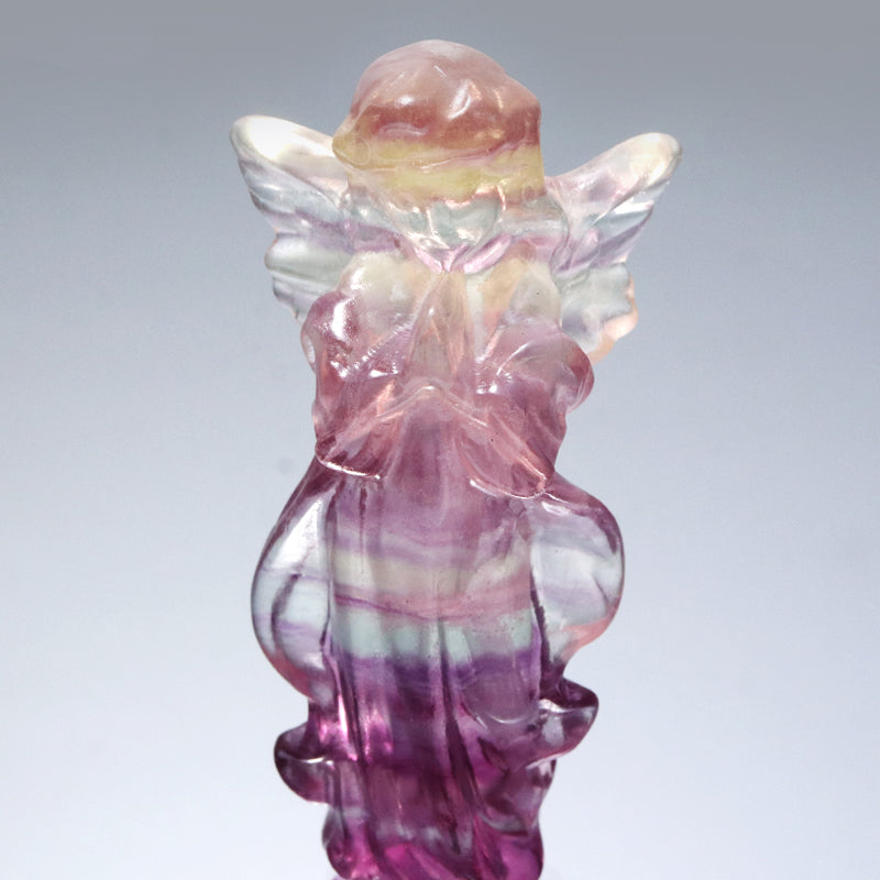 置物　フローライト　天使　約6cm  [co-g2788]