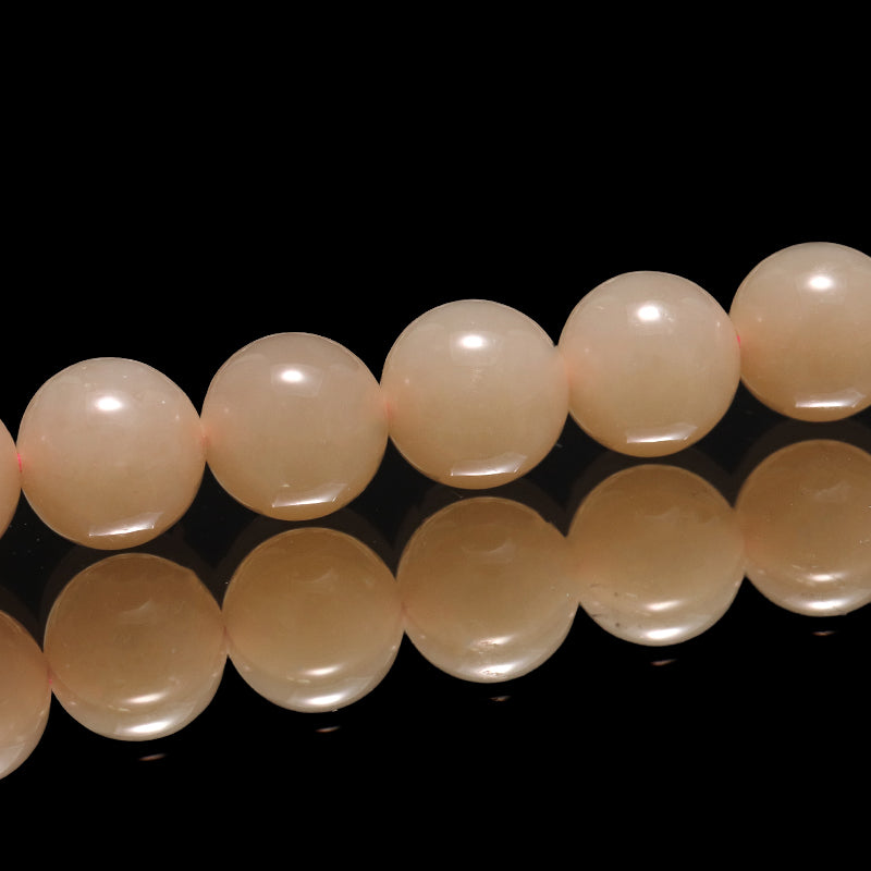 ネックレス　和田玉＜中国産＞　エクルベージュ　丸　約7.5mm [co-g0396]