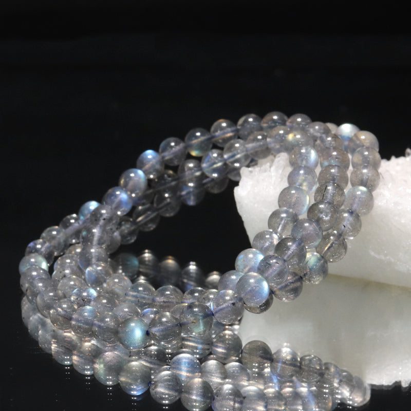 ラブラドライト　マダガスカル産　3連ブレス　丸  [co-g2298]