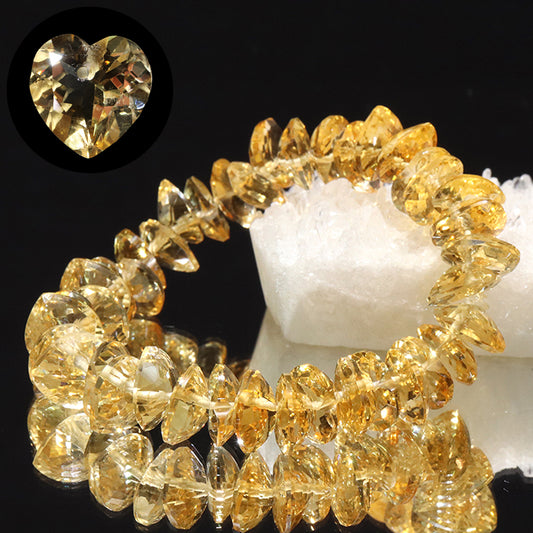 シトリン　ブラジル産　ハートカット　ブレス  [co-g2303]