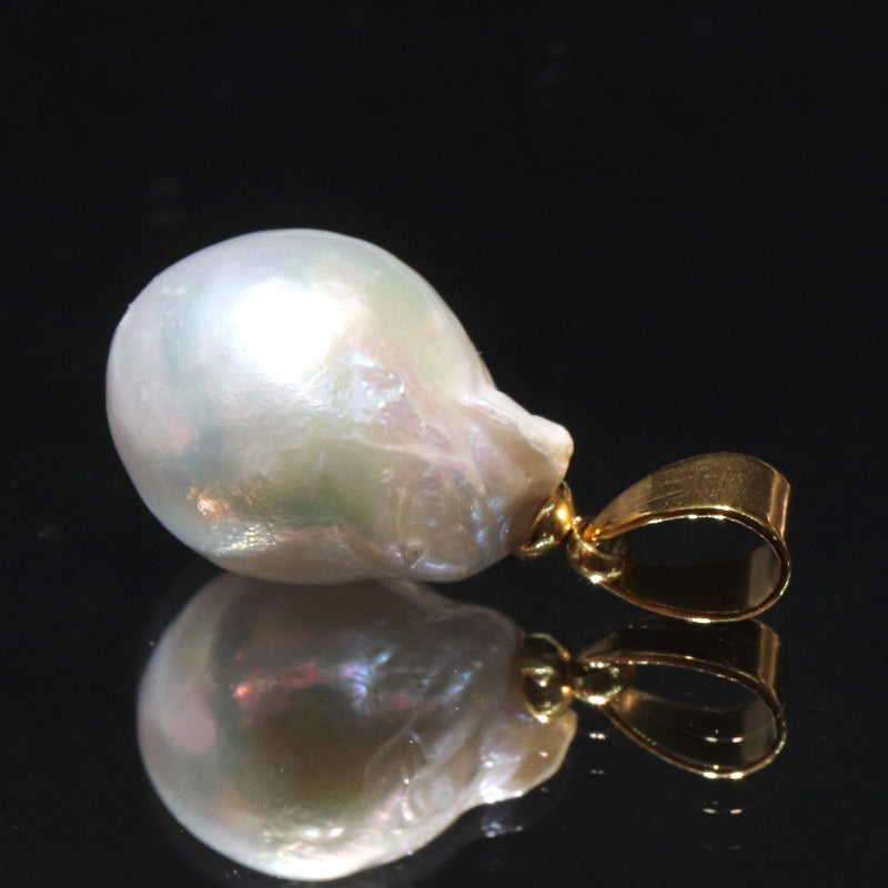 淡水パール　全4カラー　ペンダントトップ　ステンレス製　ゴールド [co-g2308]